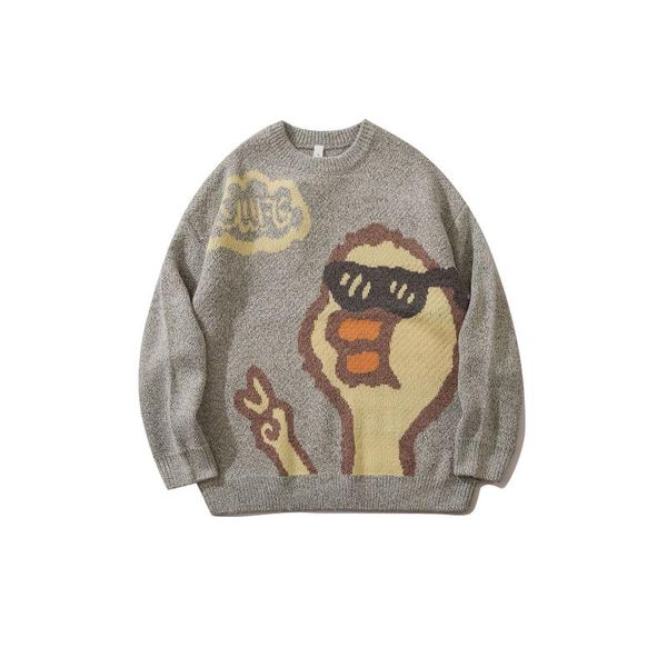

men's sweaters men knitted sweater 2021 japanese style vintage harajuku pullover knit winter loose oversized, White;black