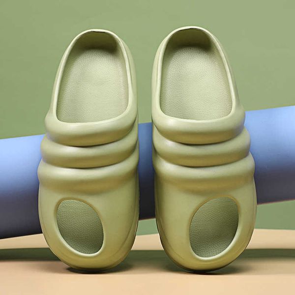 

big size slippers summer new men's casual coconut hole shoes outdoor beach trend flip flop ysj, Black