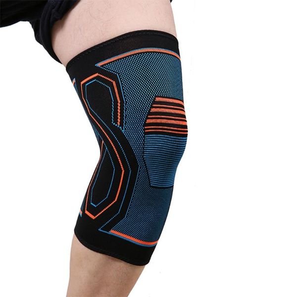 

elbow & knee pads 1pcs support brace compression strap knitted high elasticity pain relief running athletics football protection, Black;gray