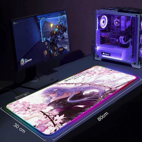 

mouse pads & wrist rests reine des fleurs gaming pad large anime mousepad rgb computer gamer mause led backlit mat keyboard desk