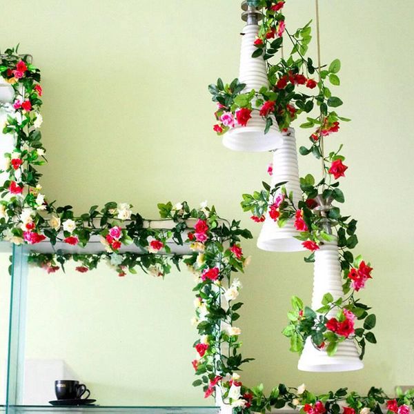 

decorative flowers & wreaths rose garland artificial flower vine ivy leaf 7 ft home faux silk diy party decor
