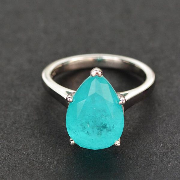 

wedding rings 2021 ins fashion paraiba ring for women s925 sterling silver retro luxury jewelry wholesale, Slivery;golden