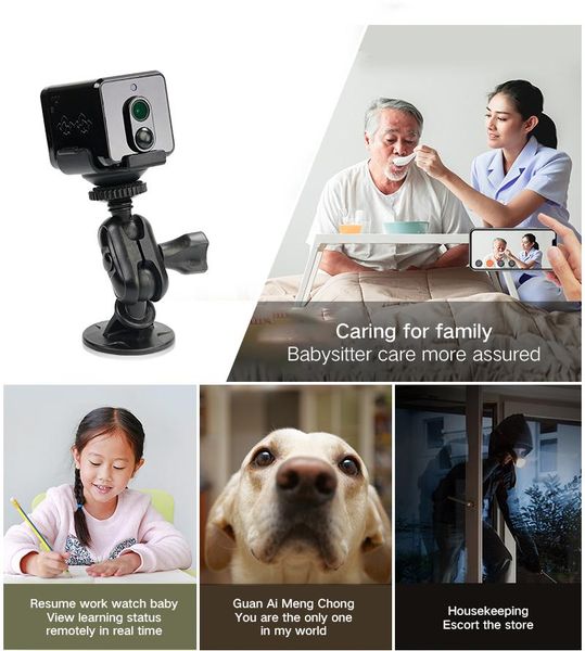 

mini wireless wifi ip camera hd 1080p smart home security cameras night vision pir remote control rotatable computer webcams #1