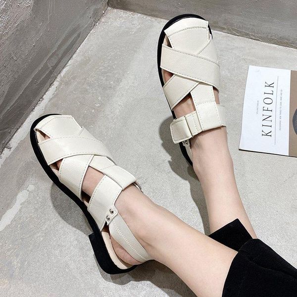 

sandals fashion women hollow out summer flat female casual sewing shoes leather ladies sandalias vc539, Black