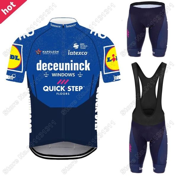 

racing sets 2021 quick step cycling jersey set blue wolf hair clothing road bike suit bicycle shorts ropa ciclismo maillot cyclisme, Black;blue
