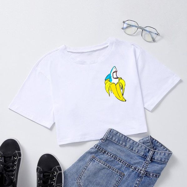 

women's t-shirt tshirt women short fashion printed o-neck sleeve casual tee blouse crop t shirt woman tshirts, White