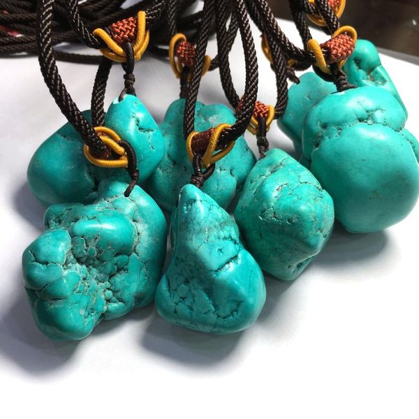 

pendant necklaces turquoises necklace-30x40-40x50mm-length 38cm temperament natural stone necklace beaded charm accessory jewelry, Silver