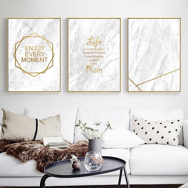 

paintings nordic golden bright marble background posters and prints wall art canvas painting home decor for living room bedroom unframed