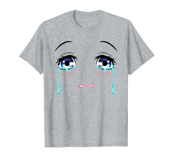 

crying anime eyes sad tears emo crybaby t-shirt, White;black