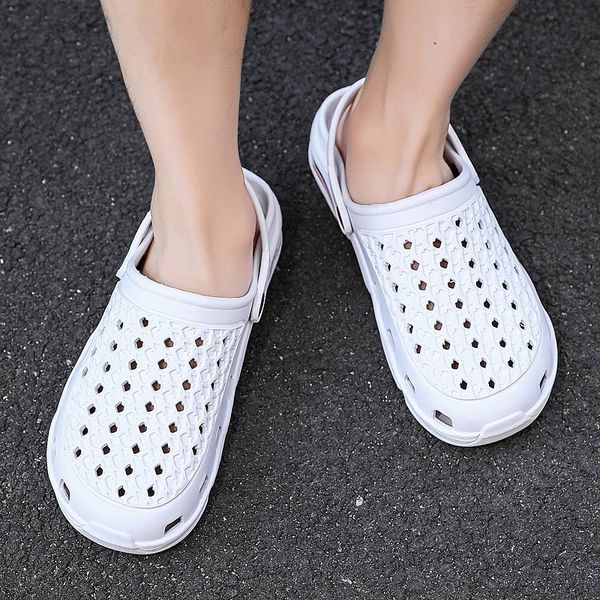 

fashion mens women sport trainer size hole sandals shoes trend casual summer 2021 beach dual-use outdoor men's baotou sandal and slippe, Black