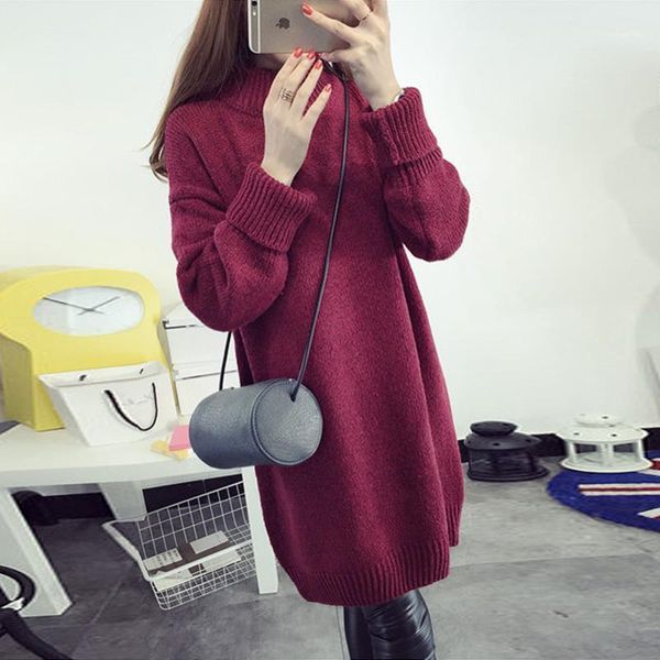 

women's sweaters women's wholesale-promotions 2022 autumn winter fashion turtleneck cashmere sweater solid color knitted loose lon, White;black