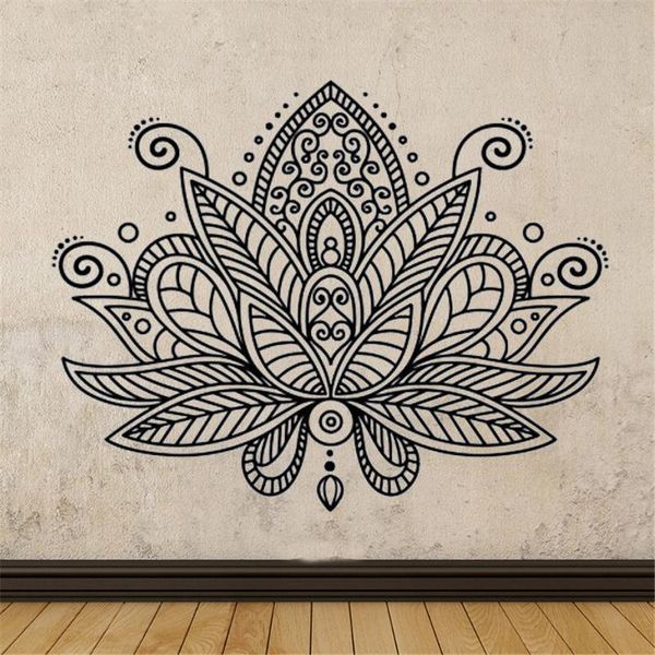 

wall stickers mandala lotus pattern sticker yoga studio decor mural design decals large size murals dw11036