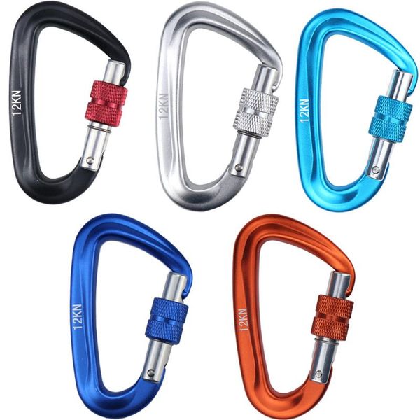

cords, slings and webbing 12kn aluminum alloy professional safety d shape carabiner climbing key hooks security master lock protective equip