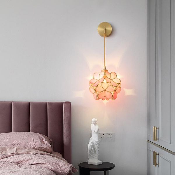 

creative petal wall lamp bedroom bedside modern simple tv background american living room