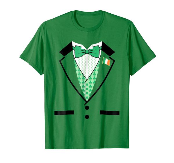 

st. patrick's day tuxedo irish costume t-shirt, White;black