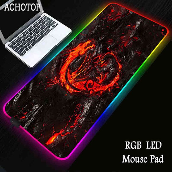 Red Dragon MSI RGB Gaming Grande Mouse Pad Gamer LED Computador Mousepad Grande Com Backlight Tapete Tapete Tapete De Mesa