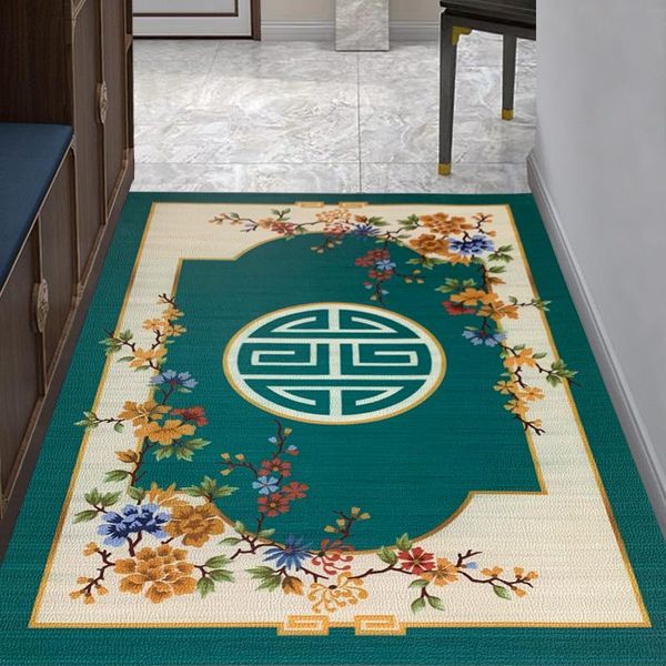

carpets chinese diy leather carpet kitchen entrance oilproof non-slip floor mat bathroom waterproof door custom made totem rug