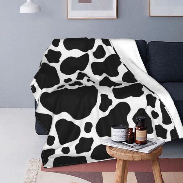 

blankets cow blanket flannel all season animal skin multifunction lightweight throw for bed travel plush thin quilt