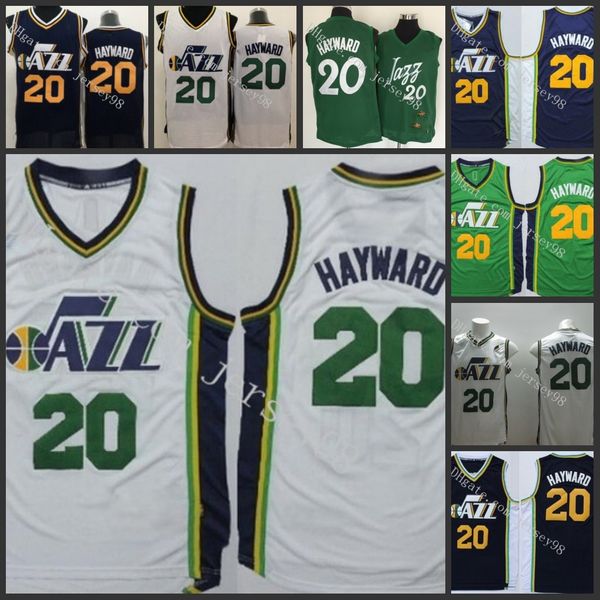 

utah jazz men #20 gordon hayward men retro jersey, Black