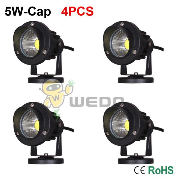 

lawn lamps 4pcs 5w-cap with base black shell led cob landscape light outdoor spot lamp cool white/natural white/warm white 85-265v