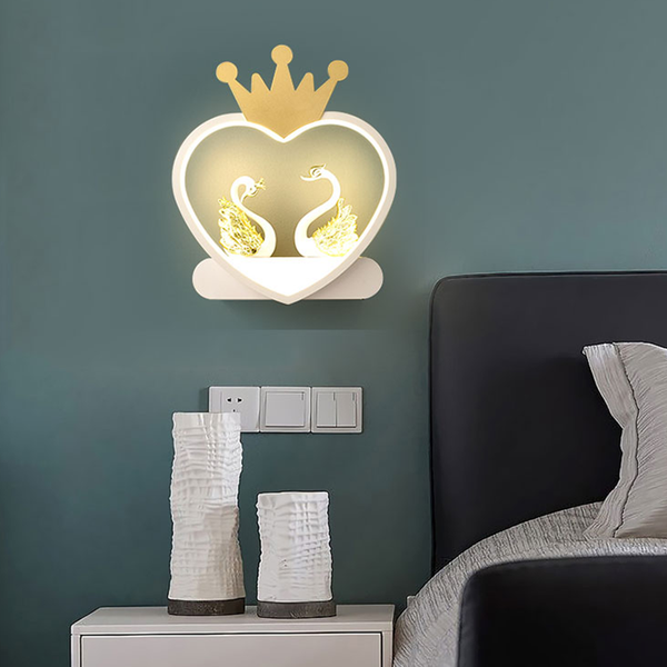 

wall lamps gold lamp simple modern led children's room cartoon love store boy and girl warm eye protection bedroom bedside