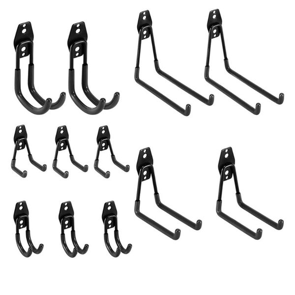 

12pcs wall mounted tool hooks anti-slip iron hangers for warehouse garage & rails