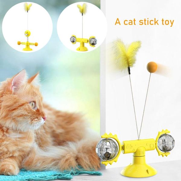 

cat toys pet toy funny turntable stick windmill interactive tumbler spring man puzzle training supplies