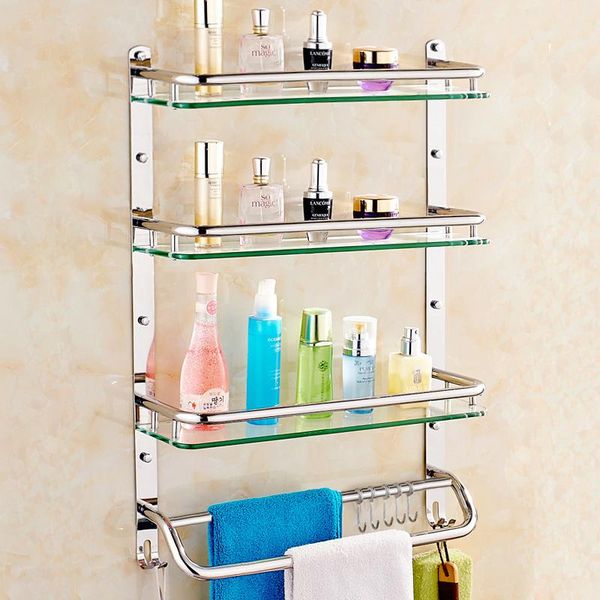

towel racks stainless steel rack bathroom accessories glass shelf hardware wall hanging lo58440