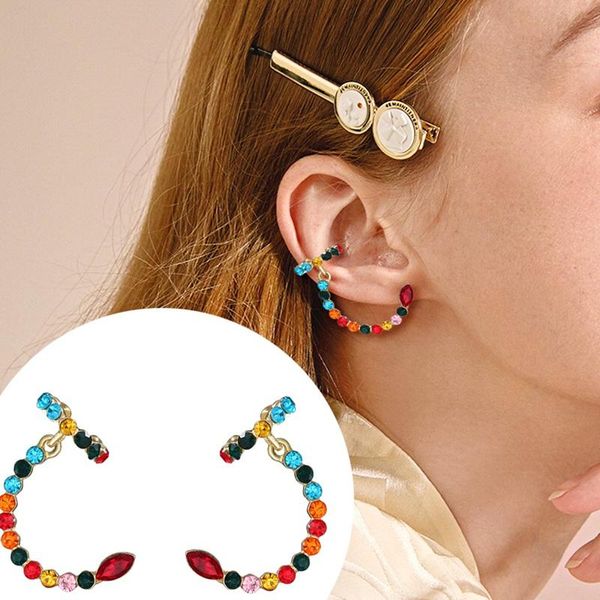 

dangle & chandelier multi color rhinestone heart earring for women cute romantic lip drop earrings 2021 arrival jewelry party sr1107, Silver