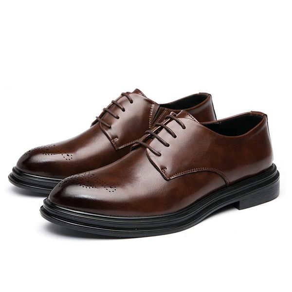 

dress shoes men's business suits and casual leather zapatos de vestir los hombres soft comfortable size 38-46, Black