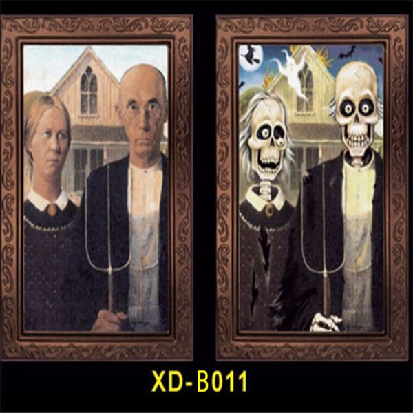 

wholesale party halloween decorations 3d changing face expression moving portrait picture frames for horror goast house decor 874 b3