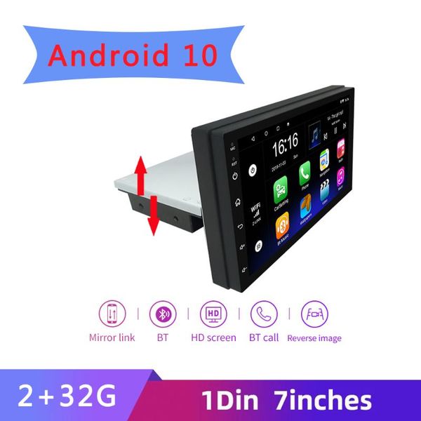 

car audio 1 din 7 inch android 10 radio contact screen gps navigation universal adjustable multimedia video player