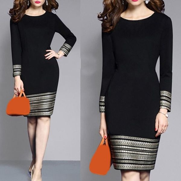 

casual dresses fashion women digital printed round neck temperament long sleeve dress winter ropa mujer vestidos robe femme 2021, Black;gray