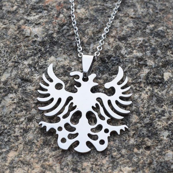 

trendy stainless steel necklace men women albania fans titanium high polished & pendants hip jewelry pendant necklaces, Silver