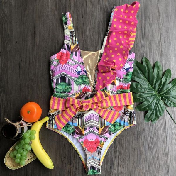 

swim suit women swimwear swimsuit 2021 push up plus size one piece for falbala bikini print cotton sierra surfer beach outings one-piece sui