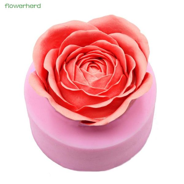 

craft tools large 3d european rose silicone soap mold flower handmade fragrance fondant cake decorating tool liquid