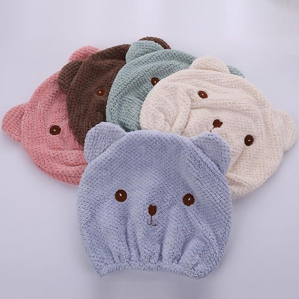 

shower caps 2021 microfiber hair turban cap quickly dry hat wrapped towel bathing bathroom accessories