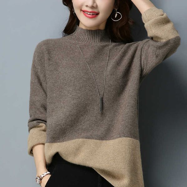 

winter clothes women sweaters for autumn long sleeve turtleneck knitted pullover d712 210602, White;black