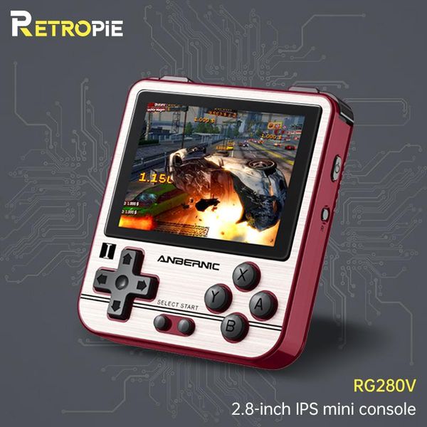 

retropie anbernic rg280v 128g-15000 games 2.8inch ips screen retro portable mini handheld game console children's gift 280v players