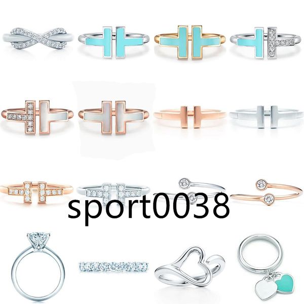 

the new double t-shaped opening 925 sterling silver band rings 1 1with original logo fashion woman jewelry ring239t