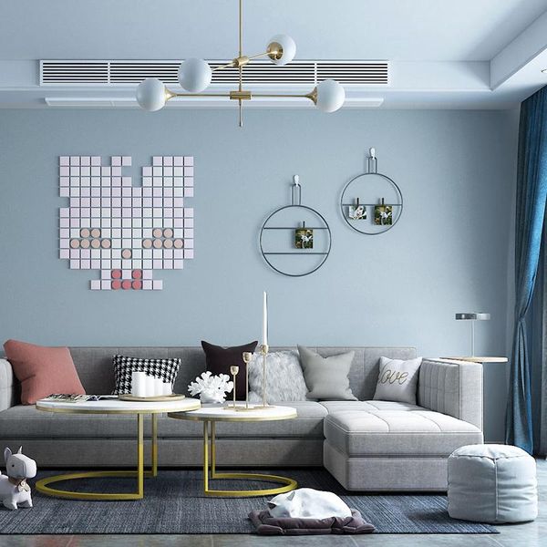 

[waterproof and antifouling] light blue fresh modern minimalist non-woven silk wallpaper plain wild wallpapers