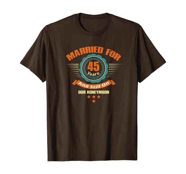 

45th wedding anniversary gift husband wife couple present t-shirt, White;black