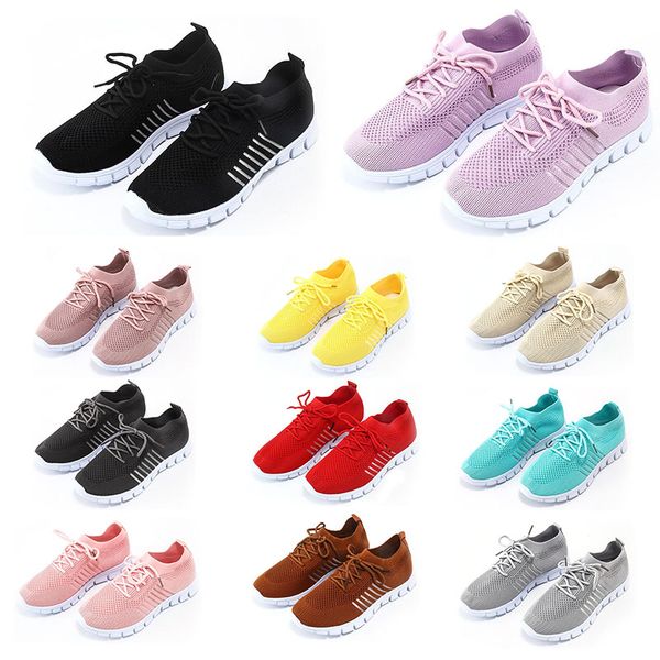 

men women runing shoes breathable mesh color black green yellow grey pink beige fashion outdoor athletic sneaker trainers