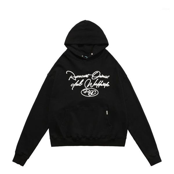 

men's hoodies & sweatshirts high-quality owners club worldewide represent fashion hoodie men 1:1 logo foam vintage women pullover, Black
