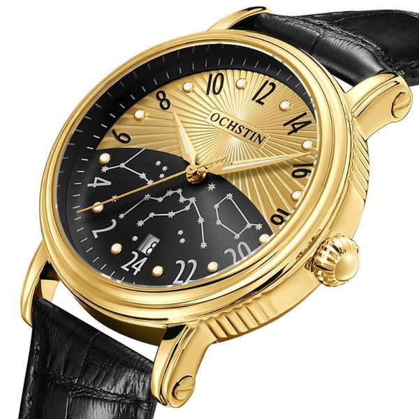 

wristwatches ochstin male bussiness sport men's mechanical automatic watches waterproof man watch 2021 clock, Slivery;brown