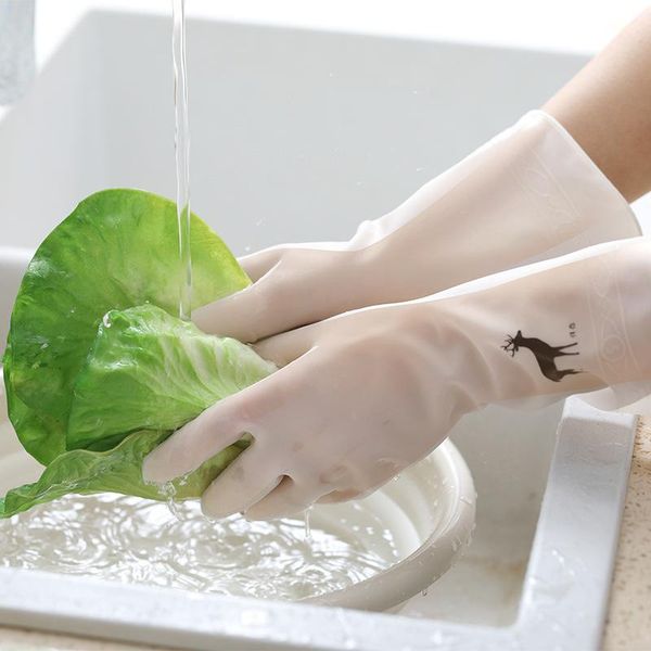 

nitrile-gloves kitchen cleaning gloves household helper dishwashing non-slip cut resistant disposable