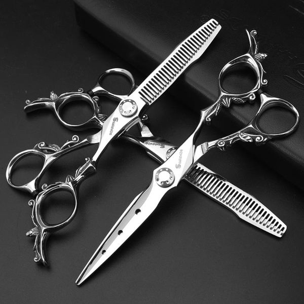 

beauty salon 440c 6 inch professional hairdressing scissors tools thinning custom logo wear-resistant hair