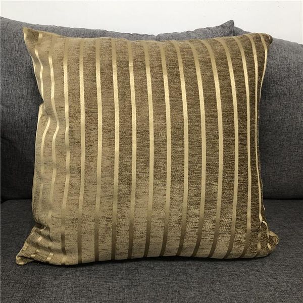 

55x55cm champagne jacquard cushion cover sofa decorative stripe cutting velvet throw pillow case cushion/decorative