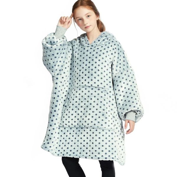 

party hats wearable blanket hoodie with large pocket long sleeve printed sweatshirt universal for children lors889