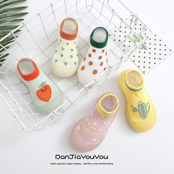 

first walkers 2021 cute fruit cotton socks toddler shoes japanese casual children's indoor non-slip and breathable baby